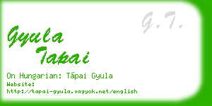 gyula tapai business card